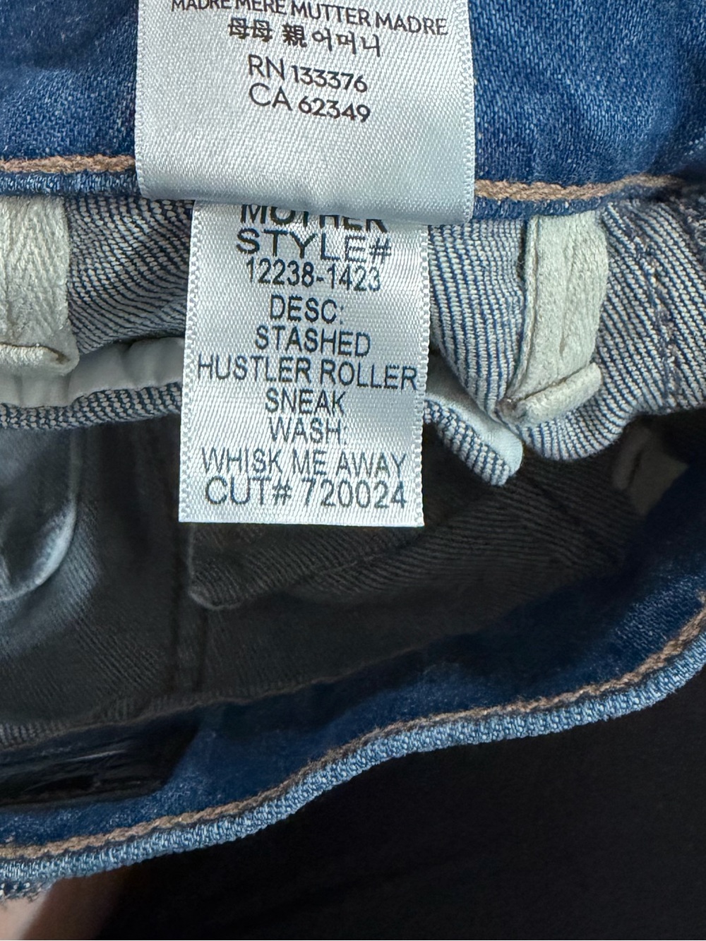 MOTHER Whisk Me Away Wash The Stashed Hustler Roller Sneak Wide Leg Jeans Sz. 25 - Picture 7 of 7